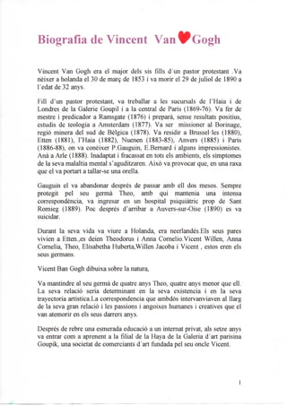 Biografia Vangogh