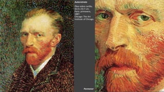 VanGogh
Autorretrato
Óleo sobre cartão,
42.0 x 33.7 cm.
Paris: primavera,
1887.
Chicago: The Art
Institute of Chicago.
Pormenor
 