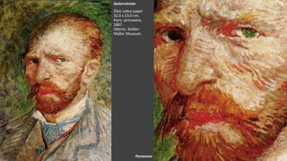 VanGogh
Autorretrato
Óleo sobre papel
32.0 x 23.0 cm.
Paris: primavera,
1887.
Otterlo: Kröller-
Müller Museum.
Pormenor
 