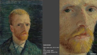 VanGogh
Autorretrato
Óleo sobre tela, 42.0 x 34.0
cm.
Paris: verão, 1887.
Amesterdão: Museu Van
Gogh. Pormenor
 