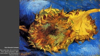 VanGogh
Dois Girassóis Cortados
Óleo sobre tela, 43.2 x 61.0 cm.
Paris: agosto-setembro, 1887.
Nova Iorque: The Metropolitan
Museum of Art.
 