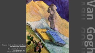 VanGogh
Natureza-Morta com Estatueta de Gesso,
Uma Rosa e Dois Romances
Óleo sobre tela, 55.0 x 46.5 cm.
Paris: dezembro, 1887.
Otterlo: Kröller-Müller Museum.
 
