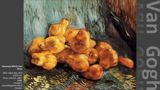 VanGogh
Natureza-Morta com
Peras
Óleo sobre tela, 46.0
x 59.5 cm.
Paris: inverno, 1887-
1888.
Dresden:
Gemaldegalerie Neue
Meister.
 