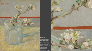 VanGogh
Ramo de
Amendoeira em
Flor Num Copo
Óleo sobre tela,
24.0 x 19.0 cm.
Arles: princípio de
março, 1888.
Amesterdão:
Museu Van Gogh. Pormenor
 