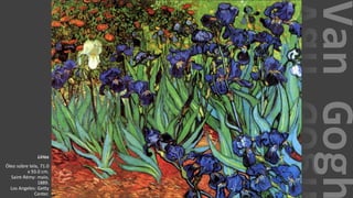 VanGogh
Lírios
Óleo sobre tela, 71.0
x 93.0 cm.
Saint-Rémy: maio,
1889.
Los Angeles: Getty
Center.
 