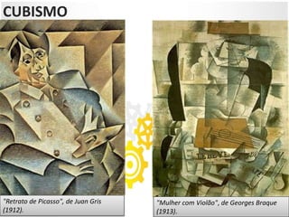 CUBISMO
"Mulher com Violão", de Georges Braque
(1913).
"Retrato de Picasso", de Juan Gris
(1912).
 
