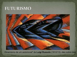 Dinamismo de um automóvel" de Luigi Russolo (1912/13); óleo sobre tela
“
 