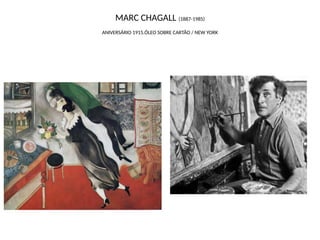 MARC CHAGALL (1887-1985)
ANIVERSÁRIO 1915.ÓLEO SOBRE CARTÃO / NEW YORK
 