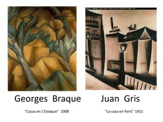 Georges  BraqueJuan  Gris“Casas en L’Estaque”  1908“La casa en París” 1911