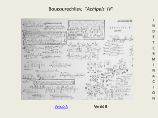 Boucourechliev,  “Achipels  IV”INDETERMINACIÓNVersió BVersió A