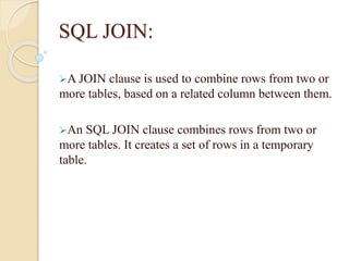 joins and subqueries in big data analysis | PPTX | Databases | Computer ...