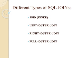 joins and subqueries in big data analysis | PPTX | Databases | Computer ...