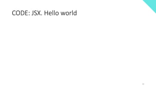 CODE: JSX. Hello world
14
 