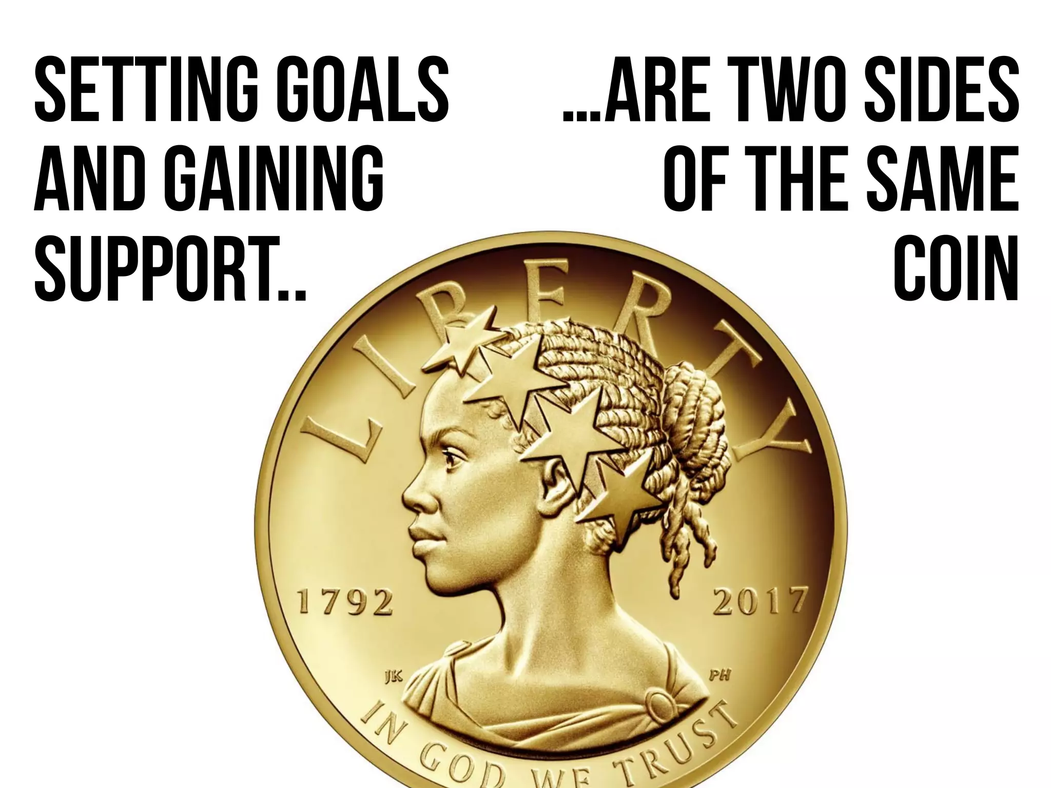 setting goals
and gaining
support..
…are two sides
of the same
coin
 