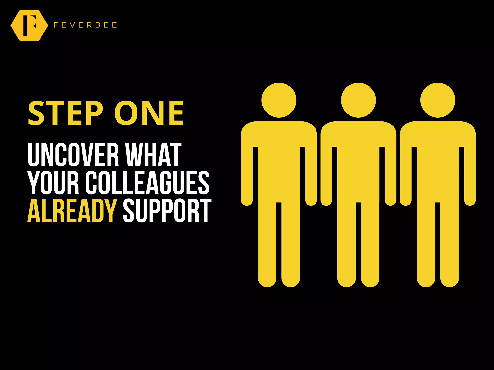 STEP ONE
uncover what
your colleagues
already support
 