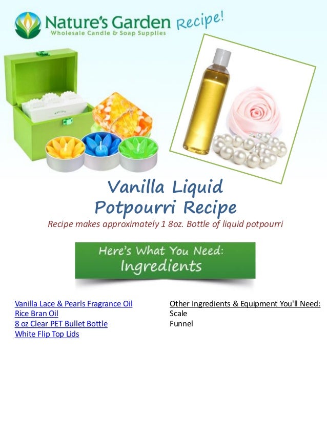 Vanilla liquid potpourri recipe
