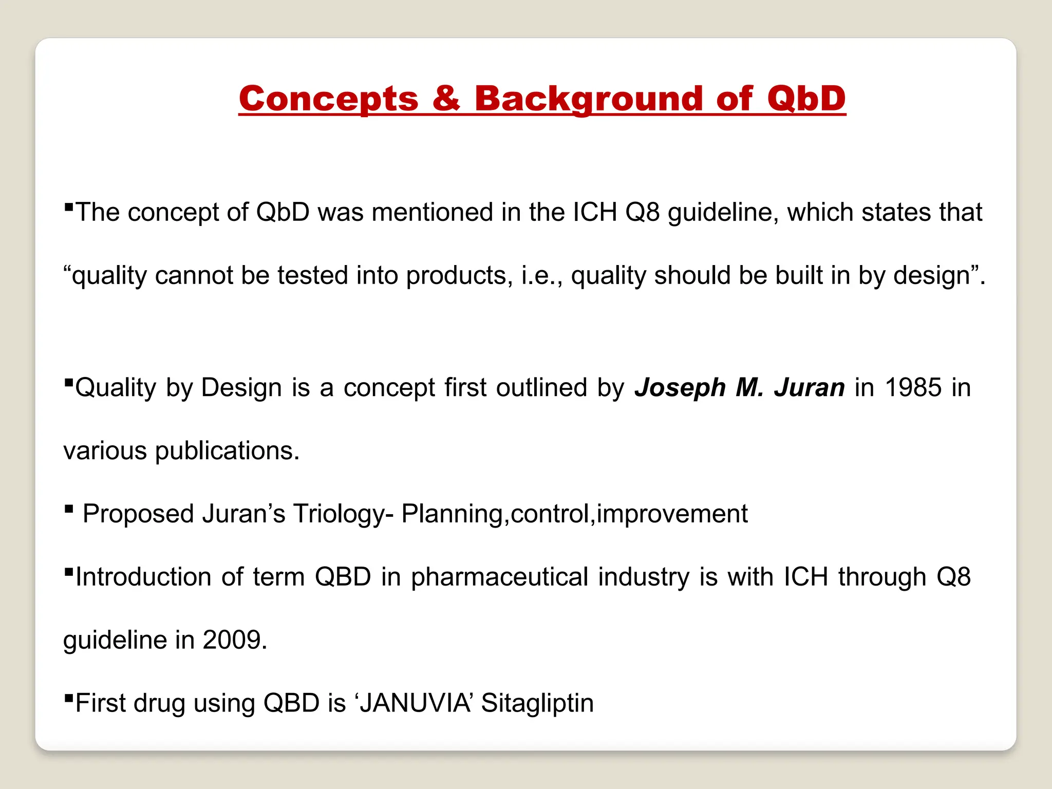 Quality By Design In pharmaceutical Development | PPTX