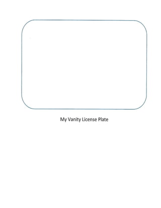 Vanity License Plate Worksheet | PDF