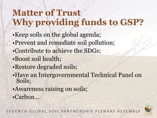 Status Gsp Report on the financial status of GSP including the Healthy Soils ...