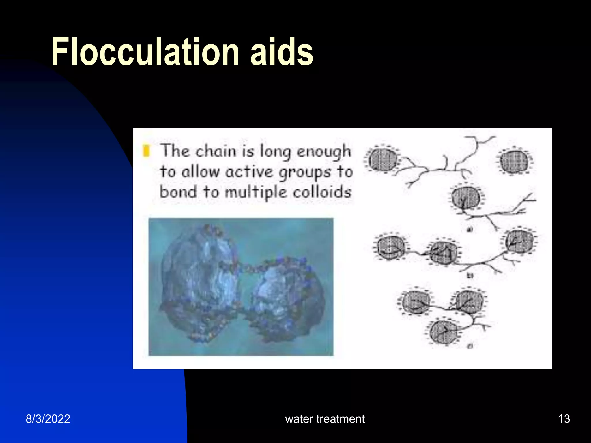 Flocculation aids
8/3/2022 water treatment 13
 