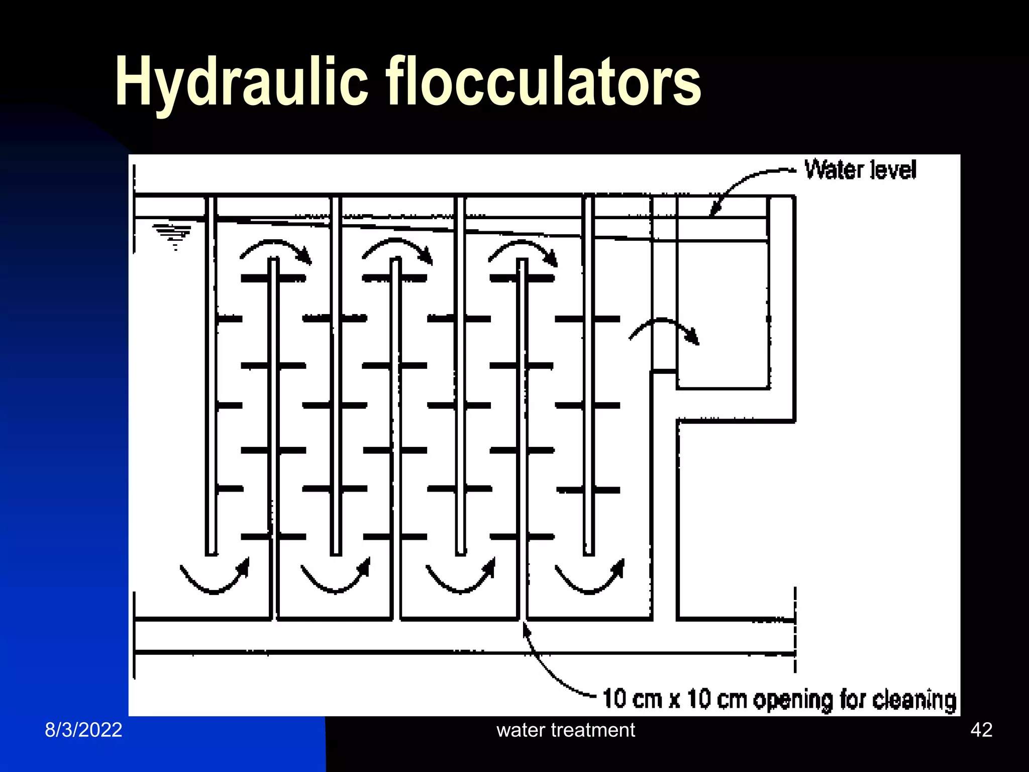 8/3/2022 water treatment 42
Hydraulic flocculators
 