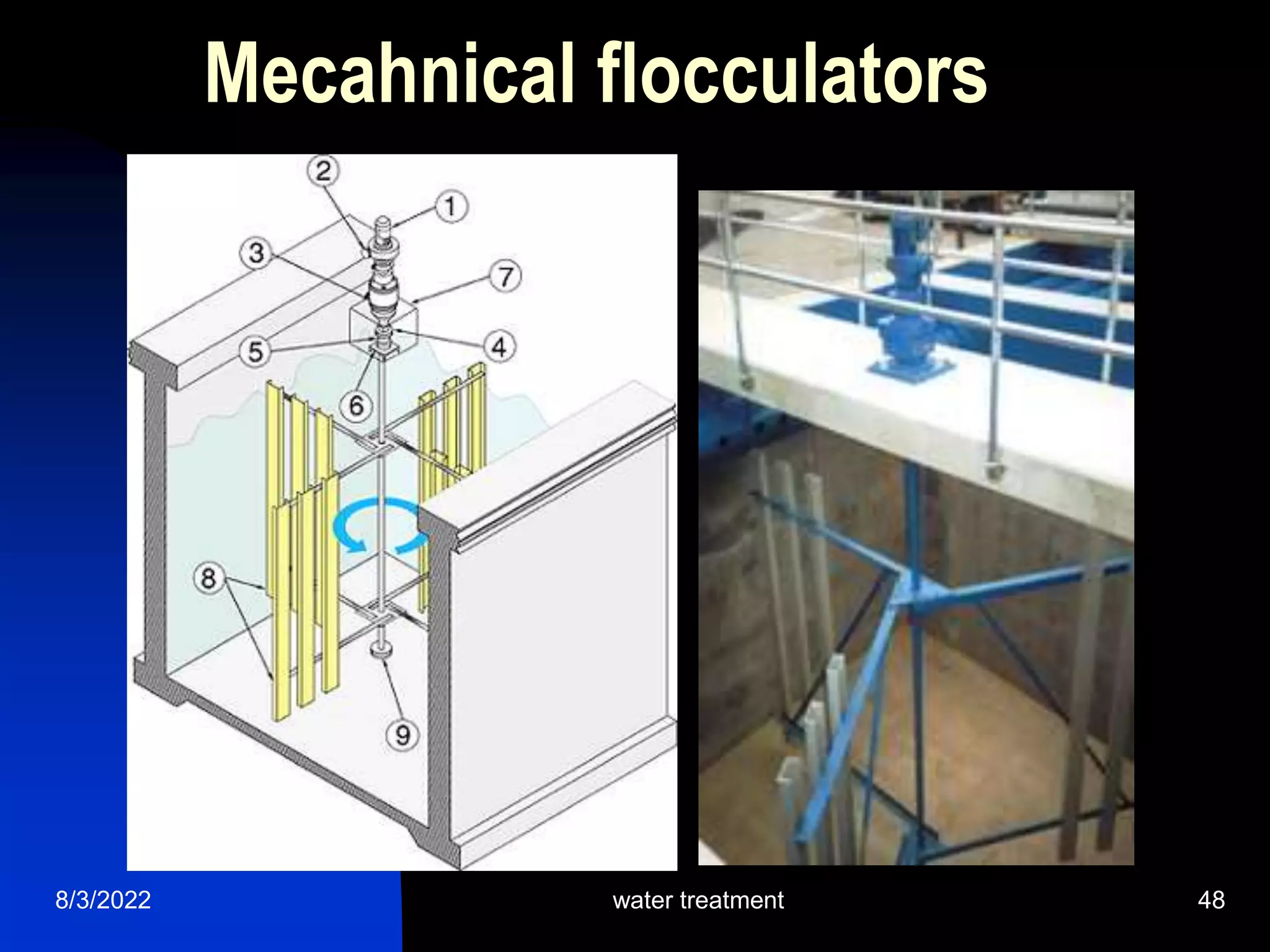 8/3/2022 water treatment 48
Mecahnical flocculators
 