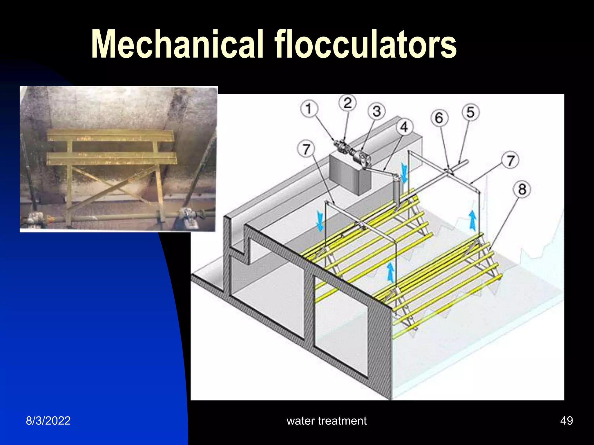 8/3/2022 water treatment 49
Mechanical flocculators
 