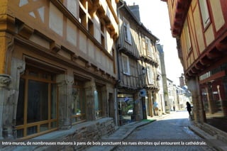 Intra-muros, de nombreuses maisons à pans de bois ponctuent les rues étroites qui entourent la cathédrale.

 