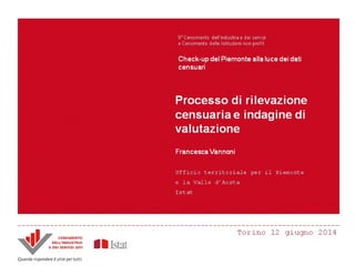 F. Vannoni - Processo di rilevazione e indagine di valutazione