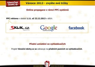 Projekt Vánoční-dárky.cz 2013