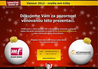 Projekt Vánoční-dárky.cz 2013