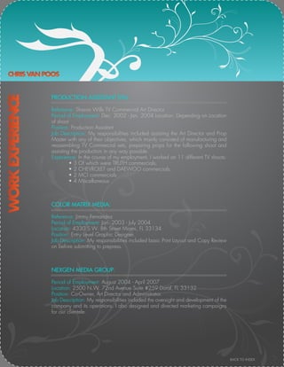 Christopher Van Poos\'s Resumé