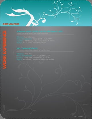 Christopher Van Poos\'s Resumé