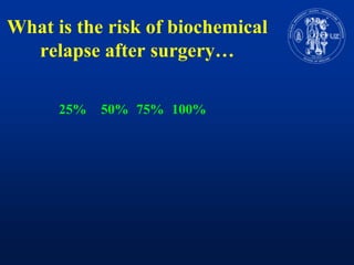 What is the risk of biochemicalrelapseaftersurgery…25%	50%	75%	100%