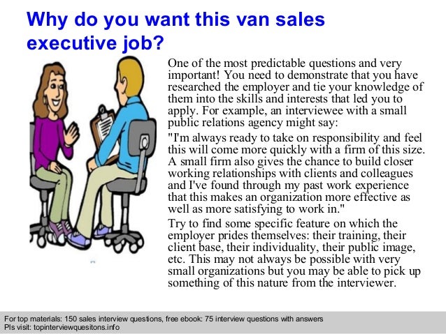 Van sales executive interview questions 