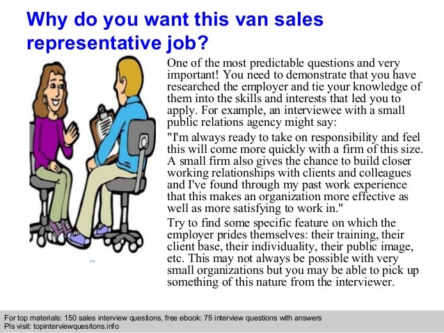 Van sales representative interview 