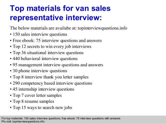 van sales representative