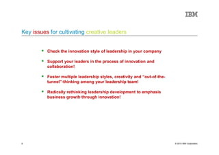 Key issues for cultivating creative leaders


          Check the innovation style of leadership in your company

        ...