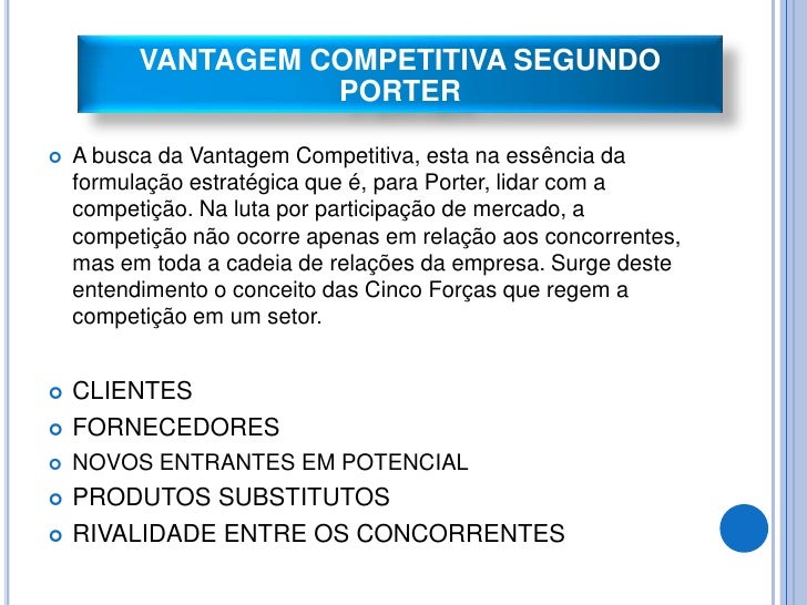 Vantagem competitiva Vantagem competitiva