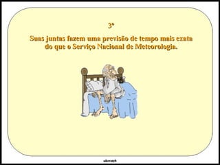 3º Suas juntas fazem uma previsão de tempo mais exata do que o Serviço Nacional de Meteorologia. 