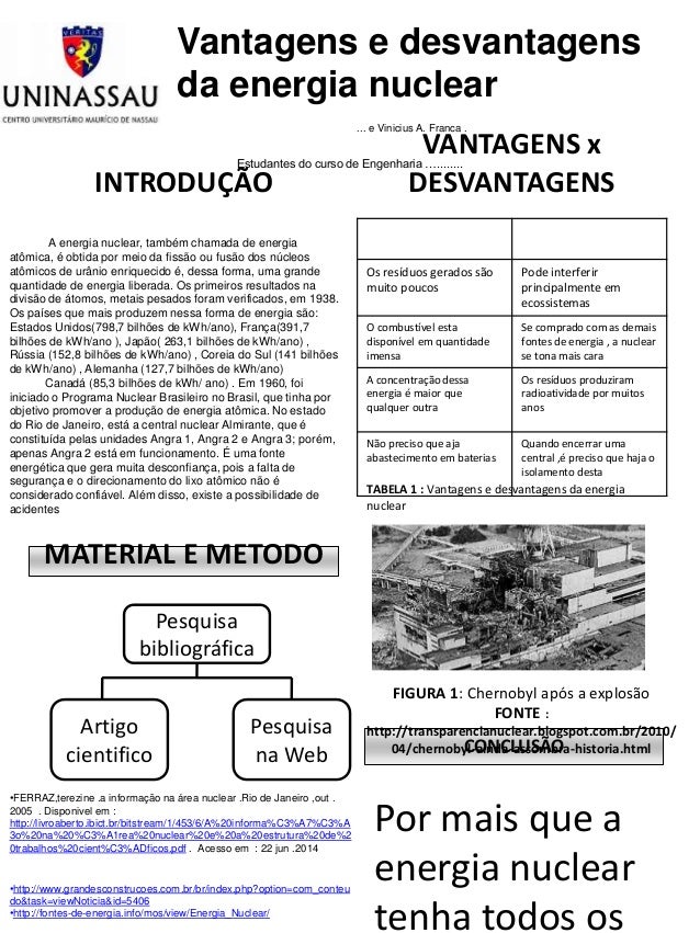 Vantagens e desvantagens da energia nuclear