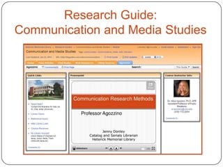 Research Guide:
Communication and Media Studies

 