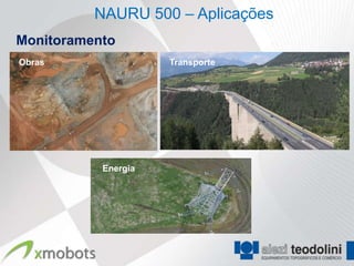 NAURU 500 – Aplicações
Monitoramento
Obras                Transporte




           Energia
 