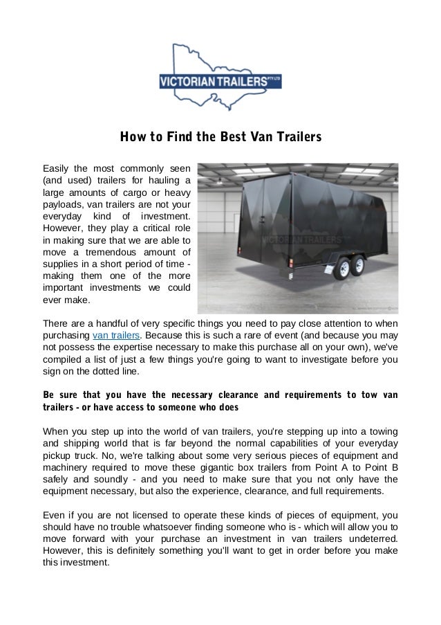 used van trailers