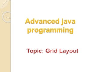 Advanced Java programming | PPT