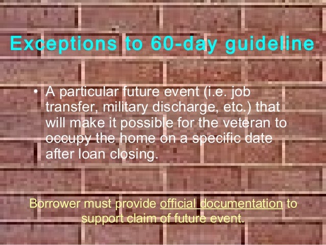 va mortgage occupancy presentation va form 1802a