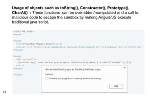 Vulnerability Assessment Of Angular JS | PPTX | Web Development | Internet