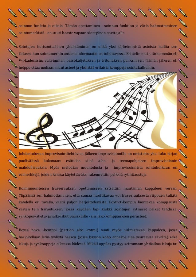 Vapaa säestys ja improvisointi kirjan rakenne - jyrki tenni