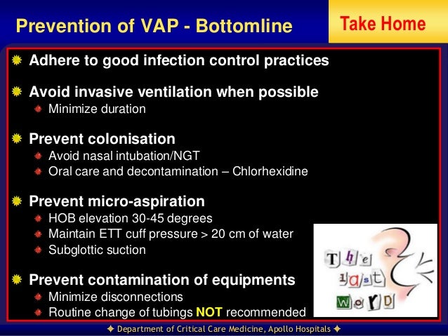 vap bundles what to leave in Ventilator-associated and hospital-acquired pneumonia ventilator-associated pneumonia (vap) is pneumonia that develops 48 hours or longer after mechanical ventilation is given by means of an endotracheal tube or tracheostomy. vap bundles what to leave in Ventilator-associated and hospital-acquired pneumonia ventilator-associated pneumonia (vap) is pneumonia that develops 48 hours or longer after mechanical ventilation is given by means of an endotracheal tube or tracheostomy.