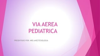 PRESENTADO POR: MR2 ANESTESIOLOGIA
VIA AEREA
PEDIATRICA
 
